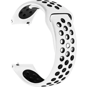 Samsung Gear S3 Frontier Rainbow Gently Band Kordon Beyaz Siyah