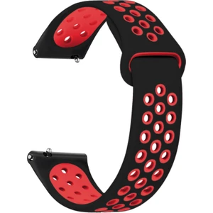 Samsung Gear S3 Frontier Rainbow Gently Band Kordon Siyah Kırmızı