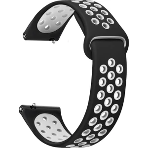 Samsung Gear S3 Classic Rainbow Gently Band Kordon Siyah Beyaz