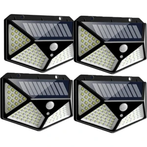 100 Ledli 4 Adet Solar Güneş Enerjili Hareket Sensörlü Bahçe Garaj Ev Aydınlatma Lambası