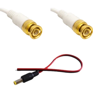 2x Kablolu Bnc Konnektör ve 1x Power Jak Cctv Güvenlik Kamerası Için
