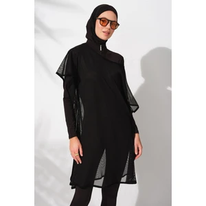Pierre Cardin Fileli Tesettür Tulum Mayo Siyah 231919