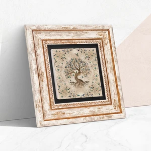 Hayat Ağacı Taş Duvar Tablosu Çerçeveli Duvar Dekoru Wall Art T1-07