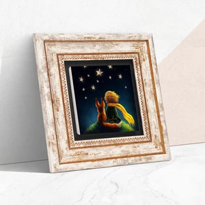 Küçük Prens Taş Duvar Tablosu Çerçeveli Duvar Dekoru Wall Art T1-386