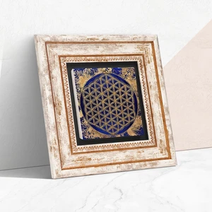 Yaşam Çiçeği Taş Duvar Tablosu Çerçeveli Duvar Dekoru Wall Art T1-173