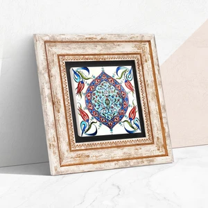 Çini Sanatı Taş Duvar Tablosu Çerçeveli Duvar Dekoru Wall Art T1-28