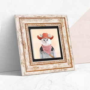 Kedi Taş Duvar Tablosu Çerçeveli Duvar Dekoru Wall Art T1-164