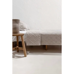 Stella Bej Çift Kişilik Baklava Desenli Yatak Örtüsü 230x250 2 Yastık 50x70 5029