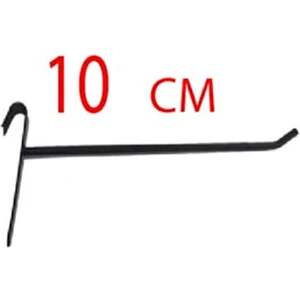 Akkaya Dekorasyon 100 Adet, 10 Cm, Siyah Boyalı Tel Pano Kancası, Raf Kancası, Askılık Kancası