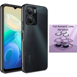 Vivo Y16 Kılıf 3D Kamera ve Lens Mercek Korumalı Ultra Lüks Razer Plating Case