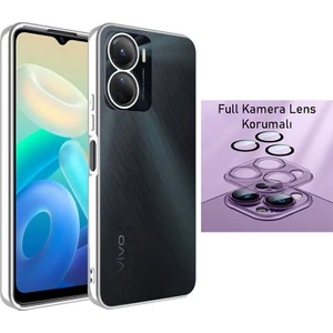 Vivo Y16 Kılıf 3D Kamera ve Lens Mercek Korumalı Ultra Lüks Razer Plating Case