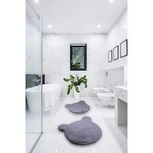 Balat Halı Sevimli Ayı Banyo Paspası 2 ' Li 2'li Banyo Halısı 50X50 ve 75X75