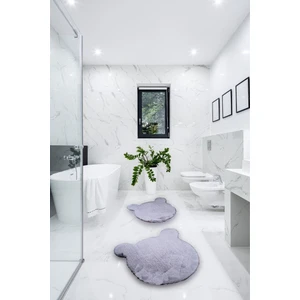 Balat Halı Sevimli Ayı Banyo Paspası 2 ' Li 2'li Banyo Halısı 50X50 ve 75X75