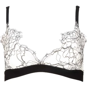 Athena Siyah Beyaz Püskül Detaylı Dantelli Bralet