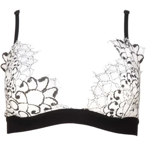 Athena Siyah Beyaz Desenli Dantelli Bralet