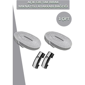 Elastik Akıllı Kilitli Mıknatıslı Metal Tak Bırak Spor Ayakkabı Bağcığı 100 cm