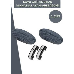 Elastik Akıllı Kilitli Mıknatıslı Metal Tak Bırak Spor Ayakkabı Bağcığı 100 cm