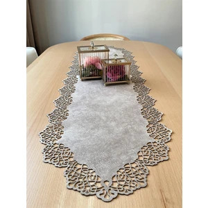 Ergüven Home Koyu Bej (Taş Rengi) Süet Kumaş Runner Sehpa Boyu 40X100 Cm