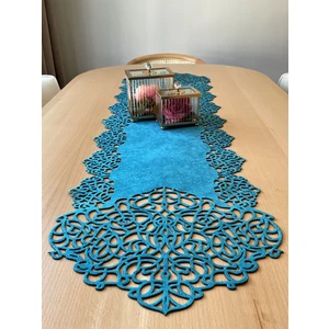 Ergüven Home Mavi Süet Kumaş Runner Sehpa Boyu 40X100CM