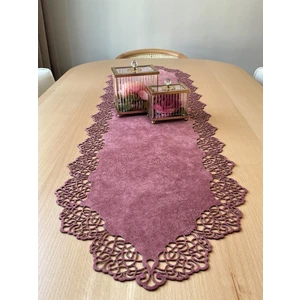Ergüven Home Pembe Süet Kumaş Runner Sehpa Boyu 40X100 Cm