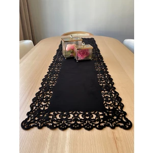Ergüven Home Siyah Kadife Kumaş Runner Dikdörtgen Sehpa Boyu 40X100CM