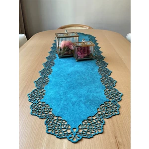 Ergüven Home Mavi Süet Kumaş Runner Masa Boyu 40X140 Cm