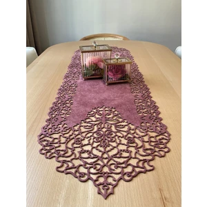 Ergüven Home Pembe Süet Kumaş Ince Kesim Runner Sehpa Boyu 40X100CM
