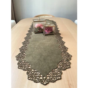 Ergüven Home Yeşil (Yağ Yeşili) Süet Kumaş Runner Sehpa Boyu 40X100 Cm