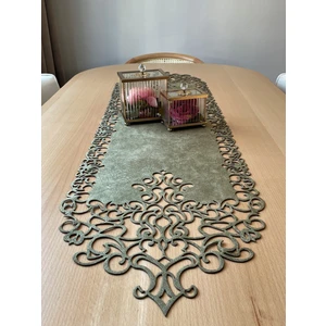 Ergüven Home Yeşil Süet Kumaş Runner Sehpa Boyu 40X100 Cm