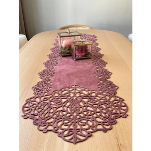 Ergüven Home Pembe Süet Kumaş Runner Sehpa Boyu 40X100CM
