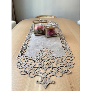 Ergüven Home Koyu Bej (Taş Rengi) Süet Kumaş Runner Sehpa Boyu 40X100 Cm