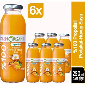Ben Organic Propolisli Portakal ve Havuç Suyu 6 x 250 ml