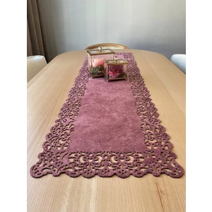 Ergüven Home Pembe Süet Kumaş Runner Dikdörtgen Sehpa Boyu 40X100CM
