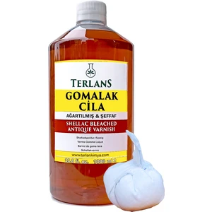 Terlans Ağartılmış Şeffaf Gomalak Cilası 1000 ml Shellac Bleached + Sürme Topu