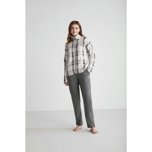 U.S. Polo Assn.   Kadın Gri  Polarlı Pijama Takımı  16961
