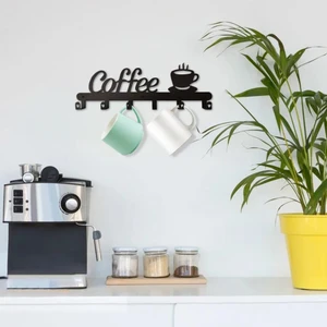 Mavi Trend Dekoratif Metal Siyah Mutfak Kupa ve Fincan Askılığı Coffee Askılık