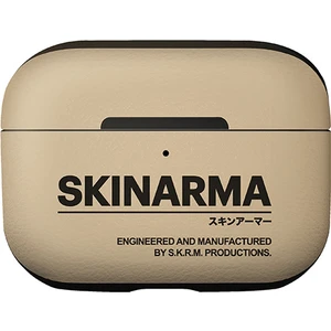Airpods Pro 2 Uyumlu Kılıf Skinarma Pu Deri Tasarım Spunk Kılıf Krem