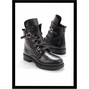 Siyah Leather Kadın Bot & Bootie K02351137403