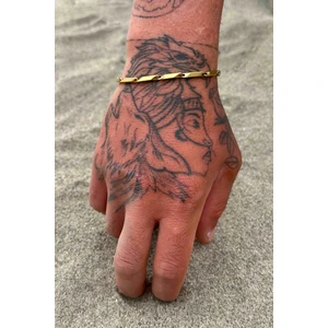 Trend Collection Unisex Gold Çelik Bileklik Künye