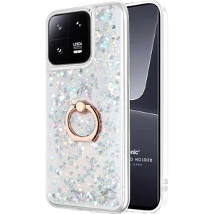 Xiaomi Mi 13 Pro Kılıf Glitter Liquid Holder Gümüş