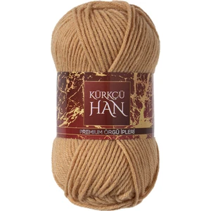 Kürkçü Han Dekor 100GR 100M El Örgü Ipi Bal Rengi