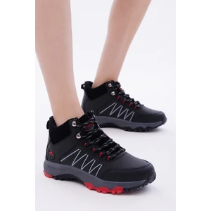 Tonny Black Unisex Siyah Kırmızı Rahat Kalıp Bağcıklı Bot