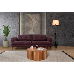 Perla Sofa Madrid Üçlü Yataklı Kanepe Koyu  Bordo Kazayağı