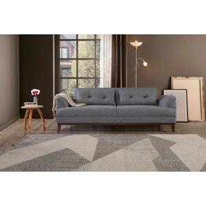 Perla Sofa Madrid Üçlü Yataklı Kanepe Keten Açık Gri