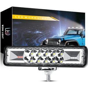 Off Road 12-24V Oto Gündüz LED Bar 6 Inç 16 LED 48 W Sarı Renk Ikaz Flash Mod Sis Farı