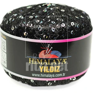 Yıldız / Siyah Simli Gümüş Pullu / 58109