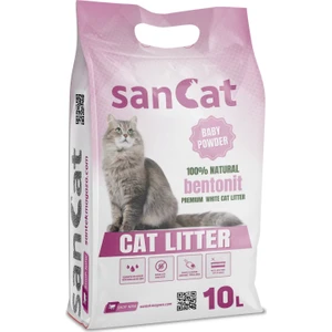 Sancat Bebek Pudrası Kokulu Premium Beyaz Kedi Kumu 10 Lt.