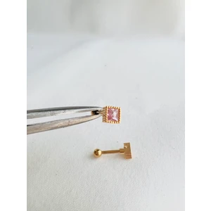 By Dilek Çetin Accessory By Dilek Çetin Acessorry Pembe Taşlı Kıkırdak Helix Tragus PIERCING(1ADET)