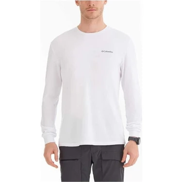 Columbia Csc M Basic Sm Logo Ls Tee Beyaz Erkek Tişört