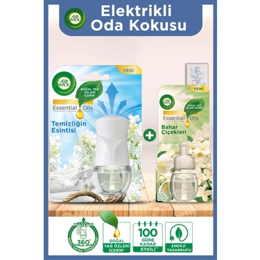 Air Wick Elektrikli Oda Kokusu Kit Temizliğin Esintisi (1 Cihaz 1 Koku) + Yedek Şişe Bahar